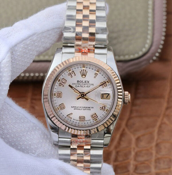 Rolex datejust jubilee two tone rose gold arabic numbers